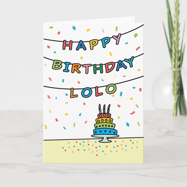 Cartão de aniversário para Lolo (Frente)