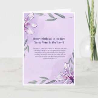 Cartão de Aniversário para Mãe Enfermeira — Feliz