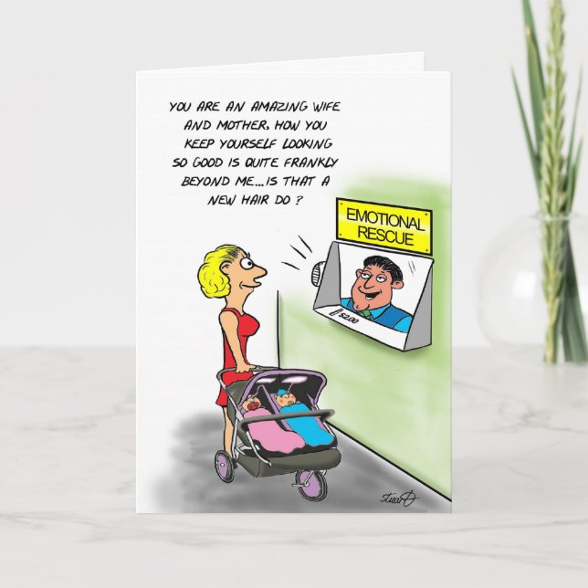 Cartão de aniversário para mães novas com gêmeos (Frente)