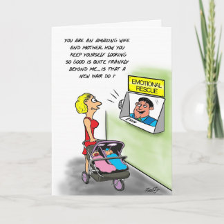 Cartão de aniversário para mães novas com gêmeos