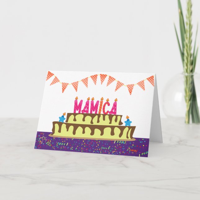 Cartão de aniversário para Mamica (Frente)