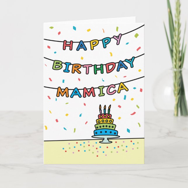 Cartão de aniversário para Mamica (Frente)