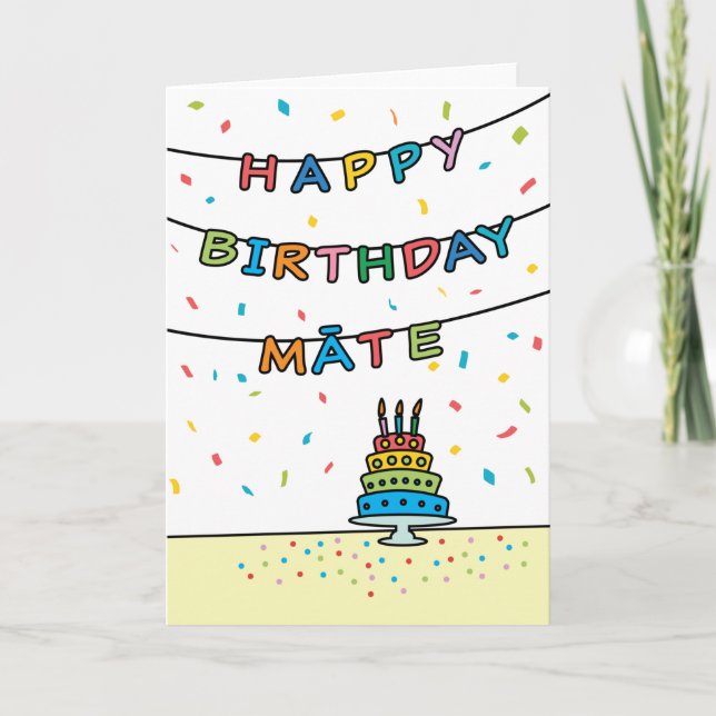 Cartão de aniversário para Māte (Frente)
