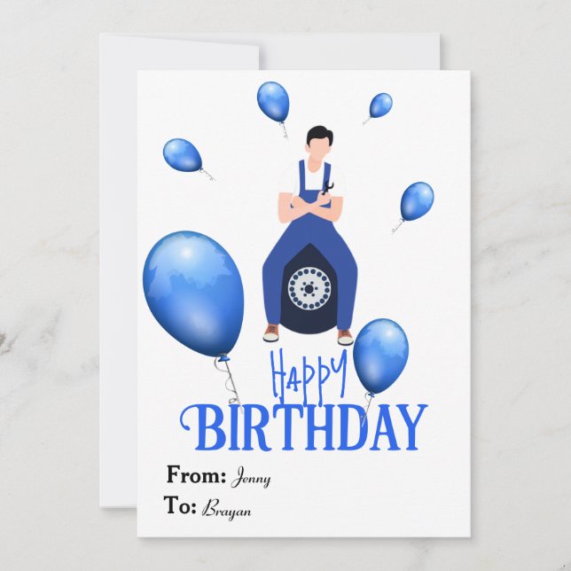 Cartão de aniversário para Mecânico  (Frente)