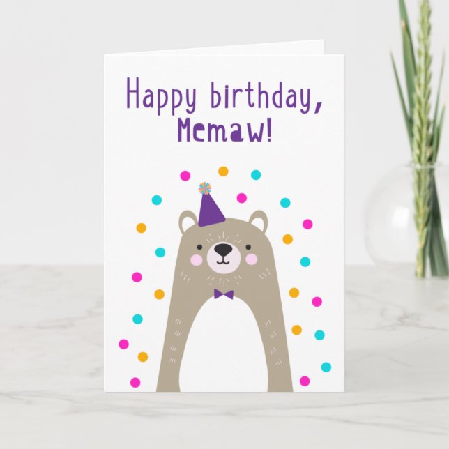 Cartão de Aniversário para Memaw (Frente)