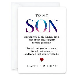 Cartão de Aniversário Para Meu Filho