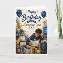 Cartão de Aniversário para Meu Filho Incrível Desi