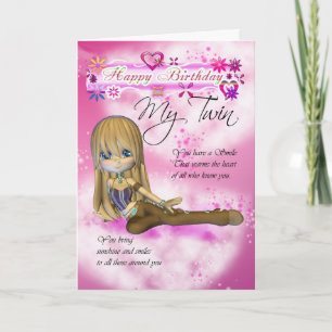 Cartão de aniversário para meu gêmeo, colle da