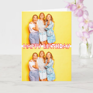 Cartão de Aniversário para Modelo de 2 Fotos Perso