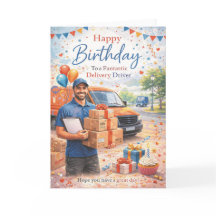 Cartão de Aniversário para Motorista de Entrega