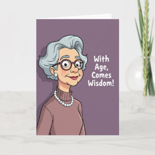 Cartão de Aniversário para Mulher de Óculos Doce