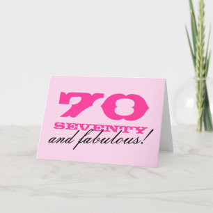 Cartão de aniversário para mulheres   70 e fabulos