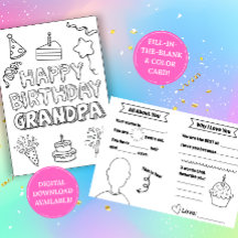 Cartão de Aniversário para o Avô: Atividade de Col