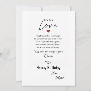 Cartão de Aniversário Para o Meu Amor