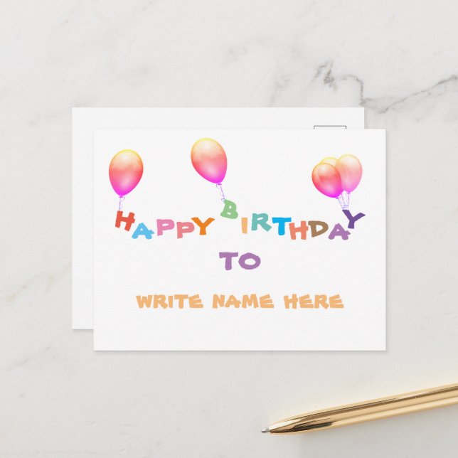 Cartão de aniversário para o seu ente querido (Frente/Verso In Situ)