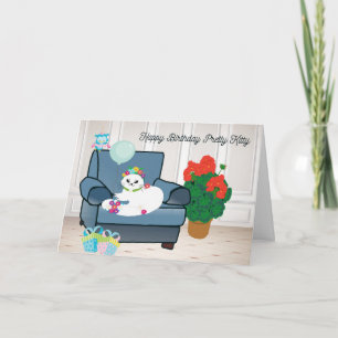 Cartão de aniversário para o seu gato