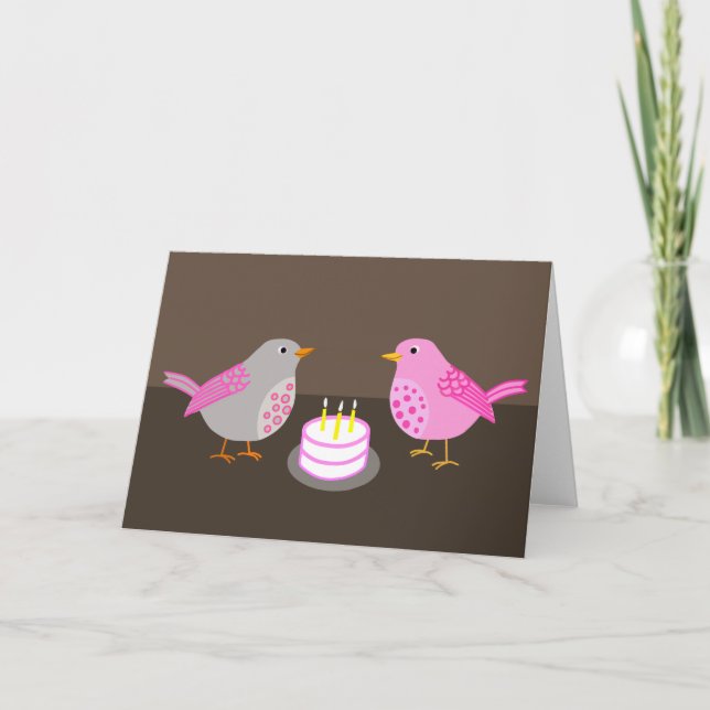 Cartão de Aniversário para Pássaros (Frente)