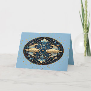 Cartão de aniversário para Peixes de 19 de feverei