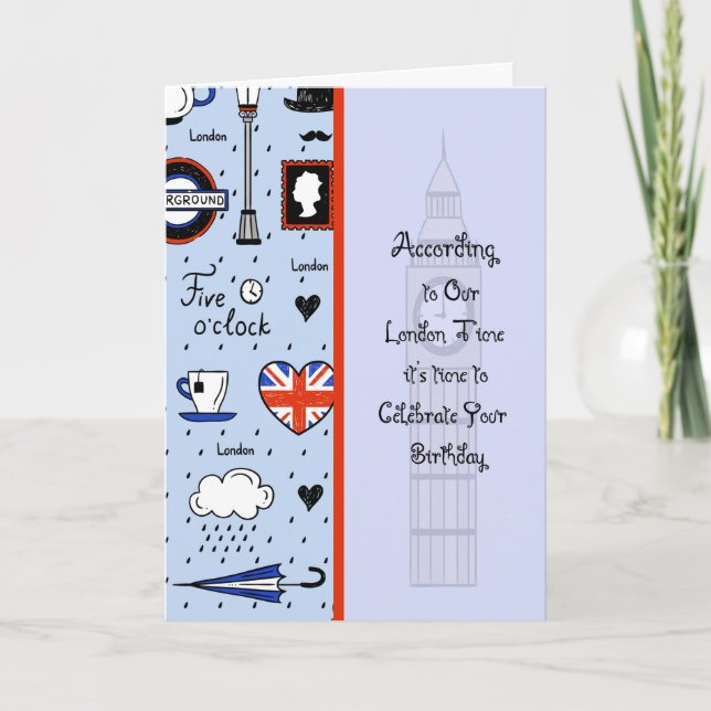 Cartão de Aniversário para Pessoa em Londres (Frente)