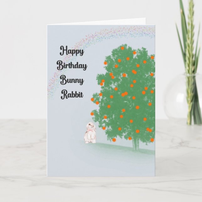 Cartão de aniversário para Pet Bunny (Frente)