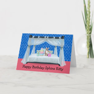 Cartão de Aniversário para Pet Sphinx Cat