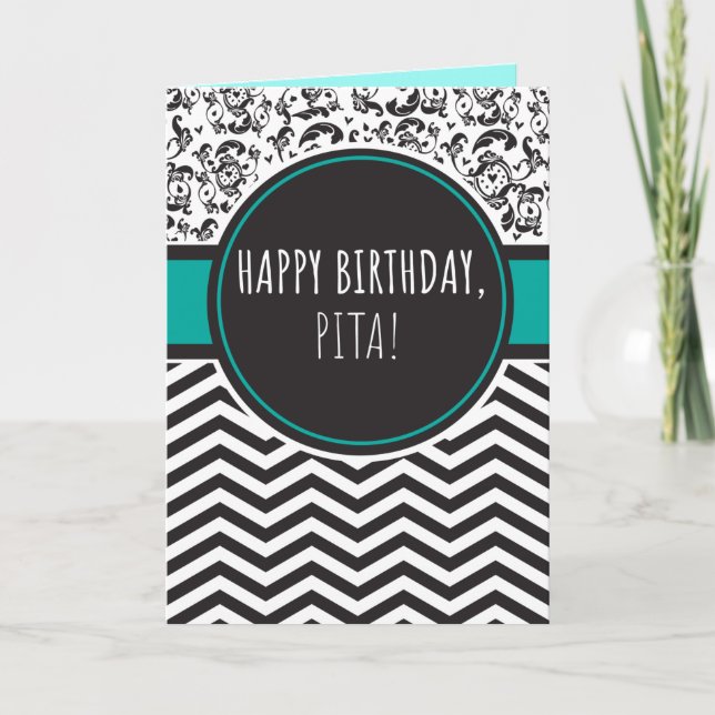 Cartão de aniversário para Pita (Frente)