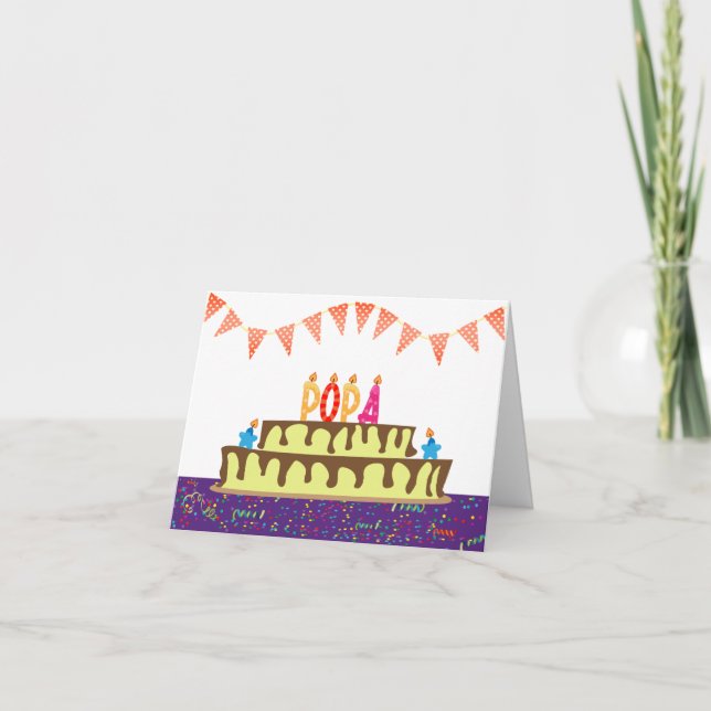 Cartão de Aniversário para Popa (Frente)