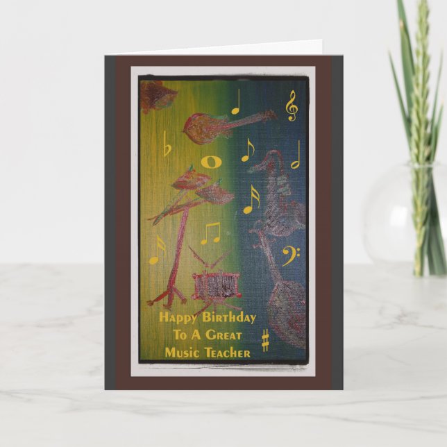 Cartão de aniversário para professor de música (Frente)