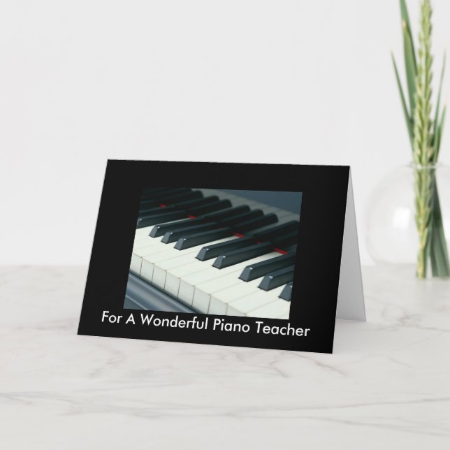 Cartão De Aniversário Para Professores De Piano (Frente)