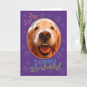 Cartão de Aniversário para Retriever de Ouro Engra
