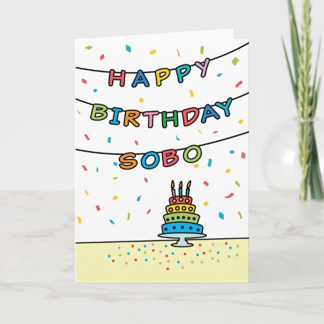 Cartão de aniversário para Sobo (Frente)
