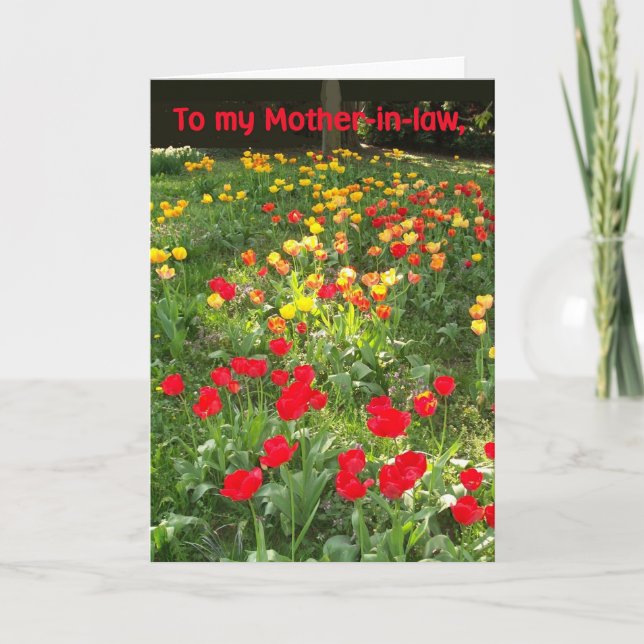 Cartão de aniversário para sogra - "Tulips" (Frente)