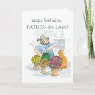 Cartão de aniversário para sogro - Jardinagem