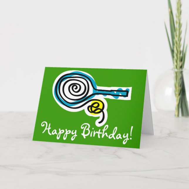 Cartão de aniversário para tenistas (Frente)