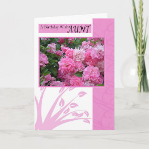 Cartão de aniversário para tia, rosas rosa silve