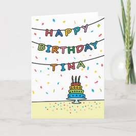 Cartão de aniversário para Tina