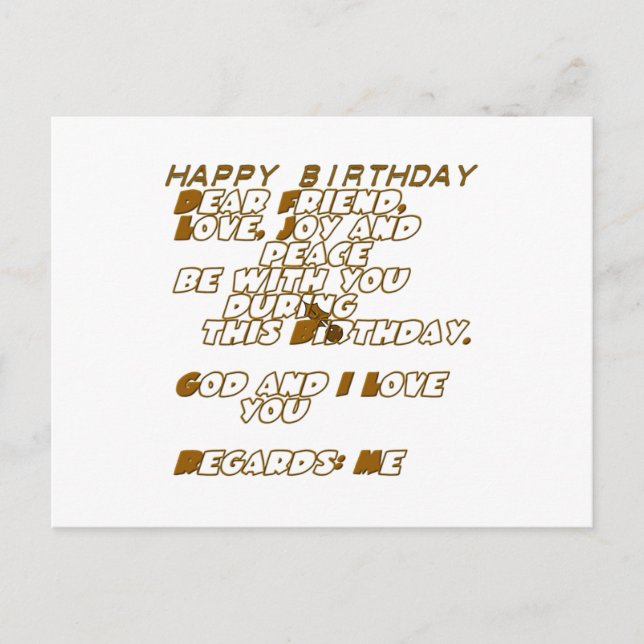 Cartão de aniversário para um amigo cristão (Frente)