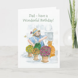 Cartão de aniversário para um pai - jardinagem