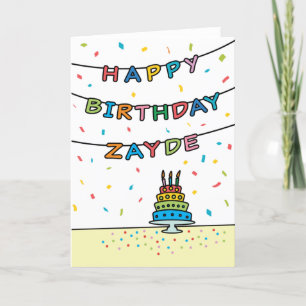 Cartão de aniversário para Zayde