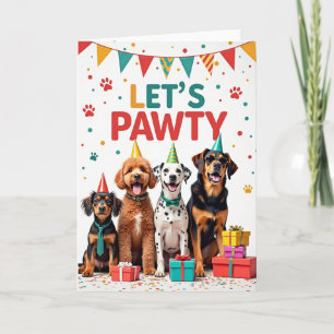 Cartão de Aniversário Party Pups