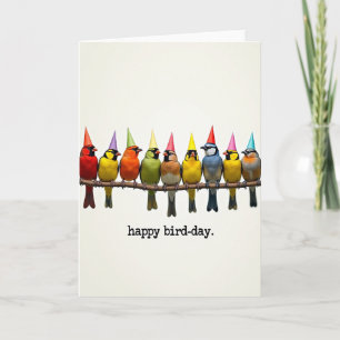 Cartão de Aniversário Pássaros Festa Caprichosa