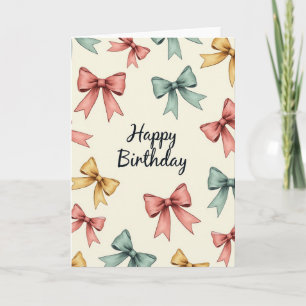 Cartão de Aniversário Pastel Bows