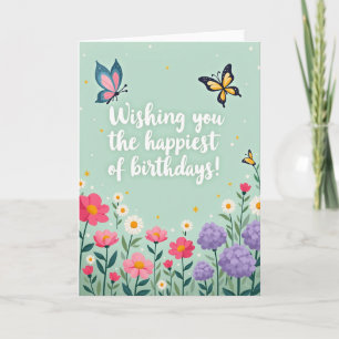 Cartão de Aniversário Pastel de Primavera