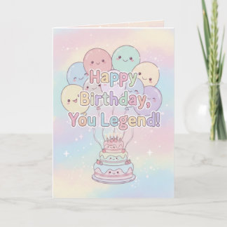 Cartão de Aniversário Pastel – Feliz Aniversário,