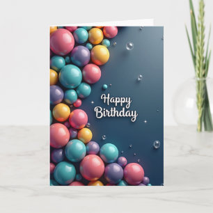 Cartão de Aniversário Pastel Orbs