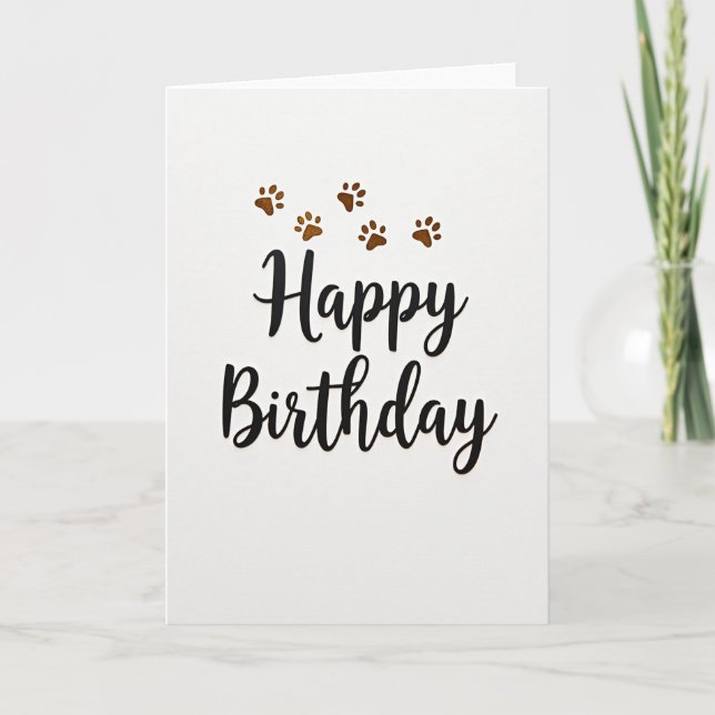 Cartão de Aniversário Pata Dourada (Frente)