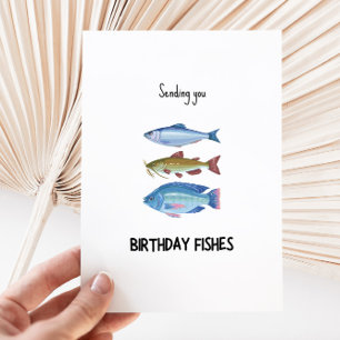 Cartão de Aniversário Peixes Engraçados de Anivers