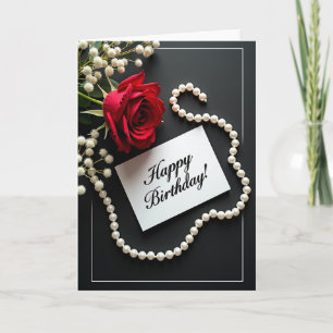 Cartão de Aniversário Pérola Elegante