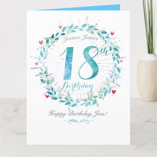 Cartão de aniversário personalizado 18º