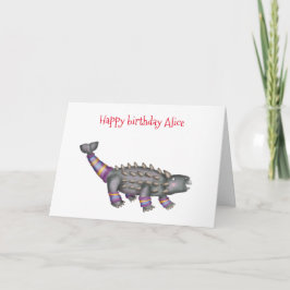 Cartão de aniversário personalizado Ankylosaurus